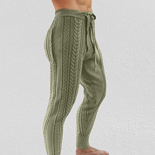 AMTF 2022 muške jednobojne krupne pletene pantalone sa vezicama s uskim Krojem hlače za muški dres hlače