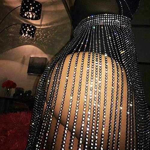 Yokawe Crystal Tassel suknje od suknje od trbuha za trbuh plaže Plažni noćni klub Rave party lanac karoserija