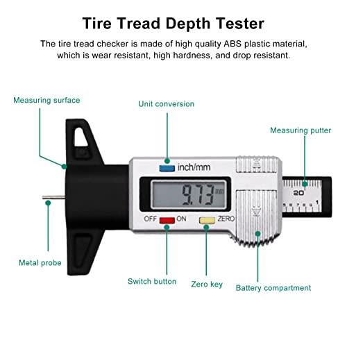 Guma za gume Gazina, LCD alat za mjerenje gumenog guma za gume, guma za mjerenje guma, mjerač guma, precizan