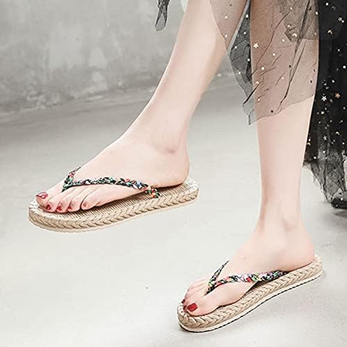 Flip Flops za ženske plažne proljeće Ljeto Šareno cvjetno plaža ravna dna unutarnje vanjske papuče sandale