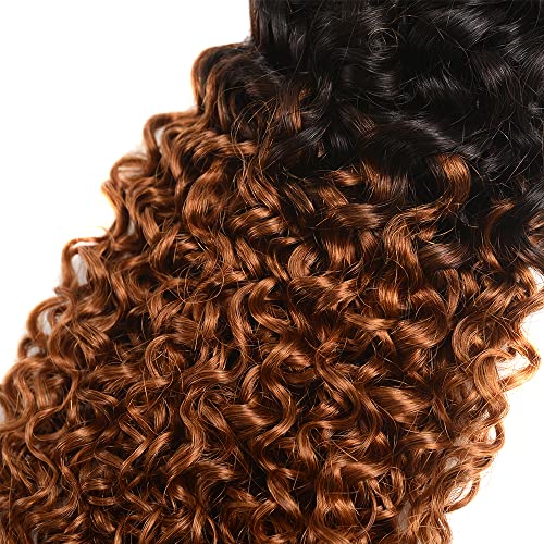 30 30 30 inčni Ombre Curly snopovi 1b / 30 ljudska kosa 3 snopovi braon Brazilski Kinky Curly ljudska kosa