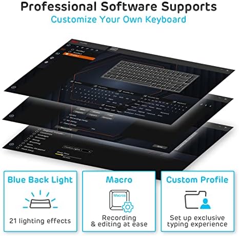 RK ROYAL KLUDGE RK84 Wireless Blue Backlit 75% Triple Mode BT5.0/2. 4 g/USB-C Hot Swappable Mechanical Keyboard,