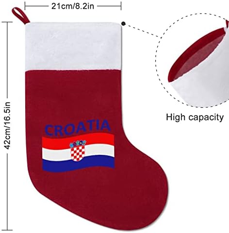 Zastava države Hrvatska Božićni viseći čarapa Slatka Santa čarapa za ukrase Xmas Tree ukrasi pokloni