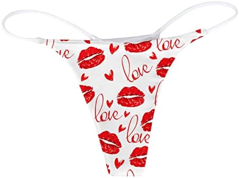 Valentines Day Sexy Thong donje rublje Žene nestašne za seks Niske rastezljetne trake T-leđa gaćice Love