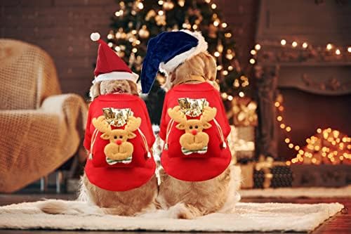 Božićni kostim džemper Božićni pas crveni odijelo sa dodacima za torbu s viljkom Božićne mačke za kostimanje,