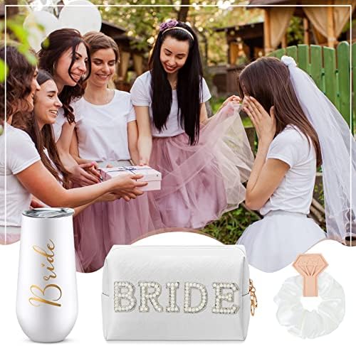Karenhi 3 kom vjenčanje Bride Poklon Set uključuju 6 oz inox vino Tumbler Bride pismo kozmetičke toaletne
