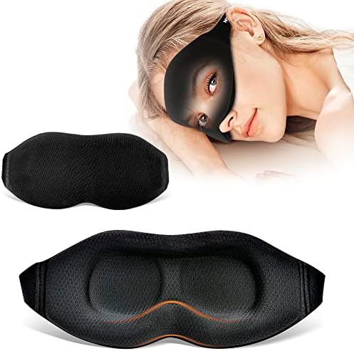 Nimood maska za oči za spavanje, 3d maske za spavanje za žene muškarci za bočne spavače, Blokout svjetlo,