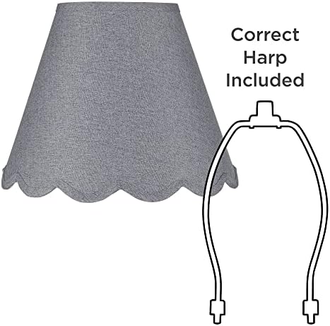 Hardback Scallop Dno Empire Lamp Lamp hlad siva mala 6 top x 12 dno x 9.5 nagib x 9 visoki pauk sa zamjenskim