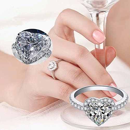 Vjenčanje Angažman Žene Prsten Out Poklon Srce Dodatna Oprema Nakit Prstenovi Prstenovi Paket