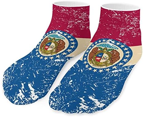 Missouri State Flag2 5 parovi smiješni trčanje čarape za gležnjeve Atletičke no-show čarape za muškarce