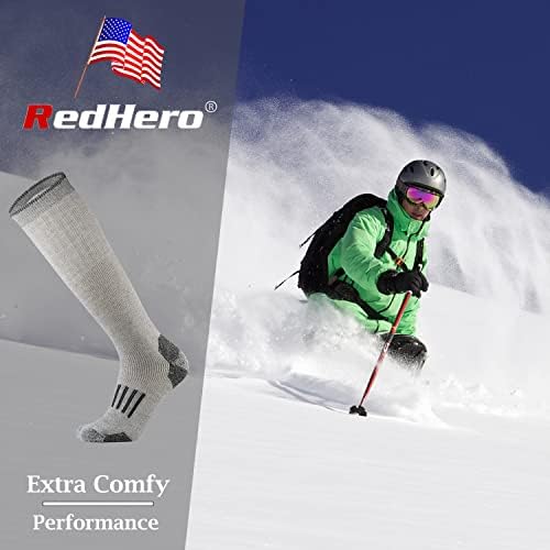 RedHero Merino vuna preko Telećih čarapa za muškarce planinarenje lov Ski Snowboarding čizme do koljena