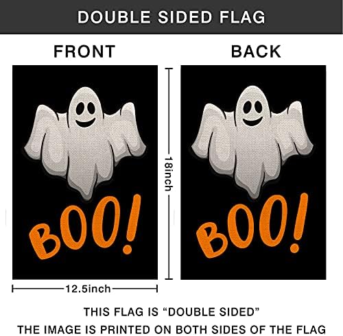 Jackmold Halloween Boo Vrtna Zastava vertikalna dvostruka veličina Ghost Spooky, Vanjska dekoracija za dvorište