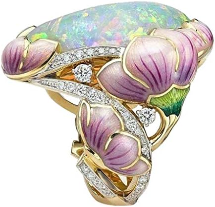2023 Novi Personalizirani Emajlirani Cvijet Pretjerane Žene Obojeni Prsten Nakit Poklon Dijamantski Bižuterija