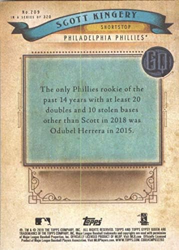 2019 gornjačića Gypsy Queen 209 Scott Carmory Philadelphia Phillies Službena MLB bejzbol trgovačka kartica