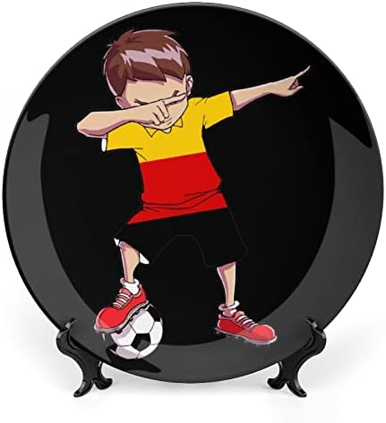 Dabbing Football Njemačka Soccer Funny Bone Kina Dekorativna ploča okrugla keramičke ploče zanat sa zaslonom