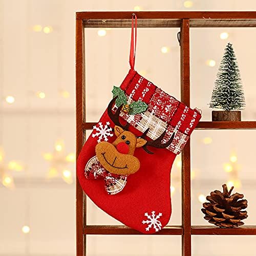 Artifični Poinsettias Garland za otvorene Božićne čarape poklon torbi privjesci Dječje bombone torbe crtane