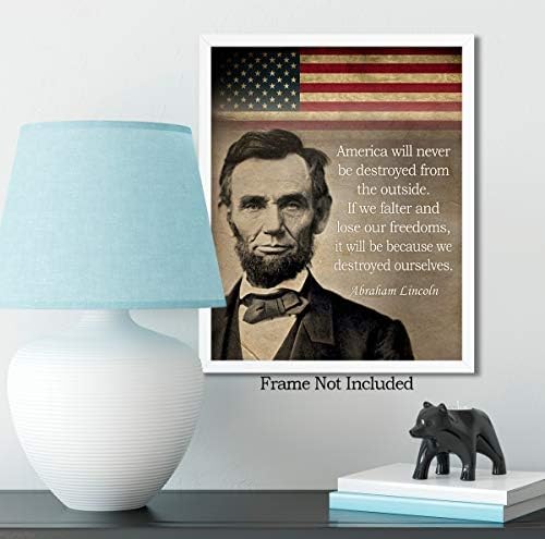 Gabby's Choice Abraham Lincoln Art print citat-11 x 14 Neuramljena zidna umjetnička štampa - veliki istorijski