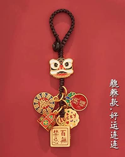 Zhangruixuan 古法金 汽车 钥匙扣 挂件 高档 男士 手工 貔貅 财神沙金 铜 钥匙 挂饰包 挂女