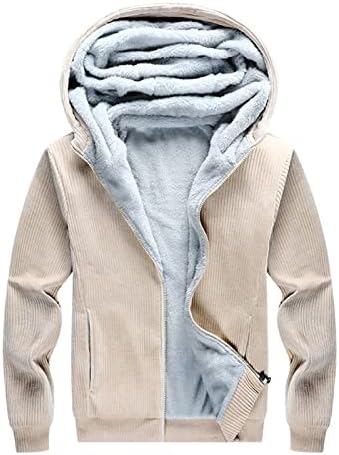 Muška zip up dukseta teška zimska dukserica Fleece Hood obložena topla jakna Debela Sherpa obložena