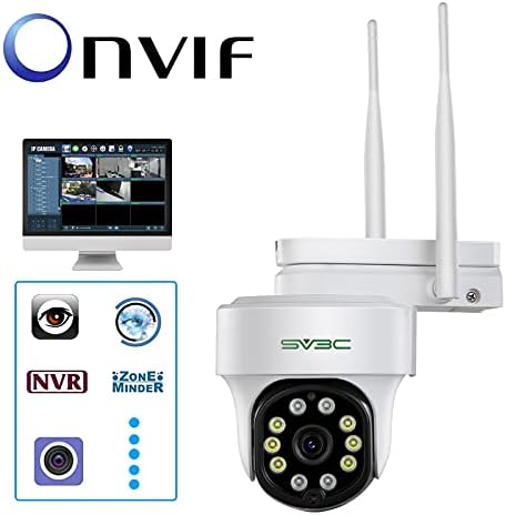 SV3C Pan Tilt IP kamera na otvorenom sa reflektorom i praćenje, 1080p WiFi rotiranje kupole Sigurnosna kamera