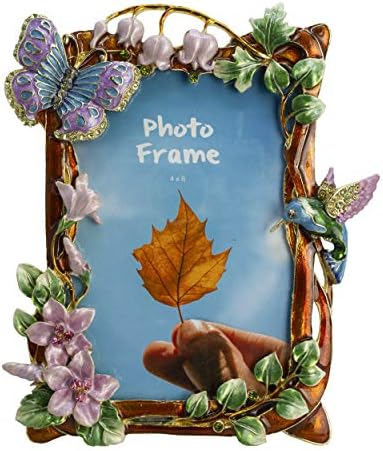 Tricune cvjetni okvir za slike 4x6, Vintage okvir za fotografije od metala i stakla visoke definicije za