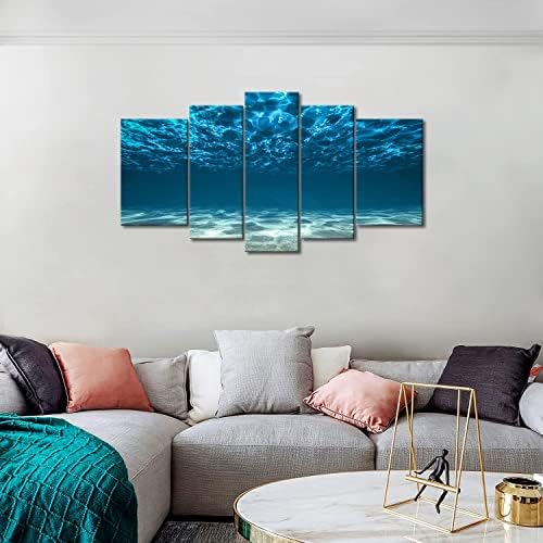 5 panel zidna Umjetnost plavi okean pogled odozdo ispod površine Slika Slika Print na platnu slike morskog