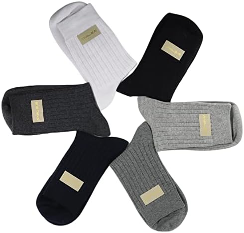 Aniler 5 pari muških pamučnih čarapa za posadu tokom cijele sezone atletske čarape za kontrolu vlage s gustim