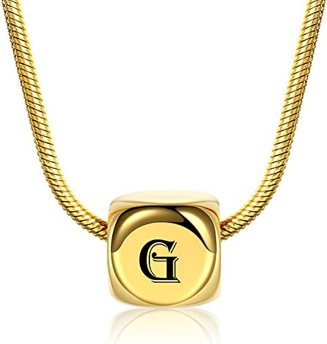 Oyalma zlatna boja početna ogrlica od abecede kvadratni privjesci 50cm ogrlice od zmijskog lanca za žene