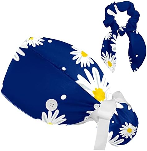 Podesiva slatka medvjeda s cvijećem Clowers CAP, radna kapa za kosu s konjskim repom, mekom bouffantom hirurške