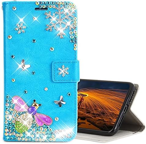 Glitter Wallet futrola za telefon kompatibilna sa LG K51 2020, AS-Zeke 3d ručno rađeni pčelinji snijeg leptir