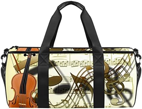 Violina Music Notes Duffel torba za nošenje preko ramena platnena putna torba za teretanu Sport Dance Travel