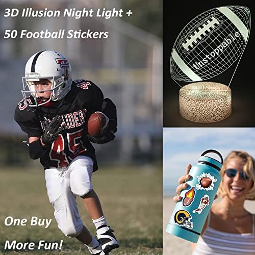 PEFEK Football Gifts 3D LED Illusion Lamp, 16 boja zatamnjena dječija soba Home Decor Table Lamp, rođendanski
