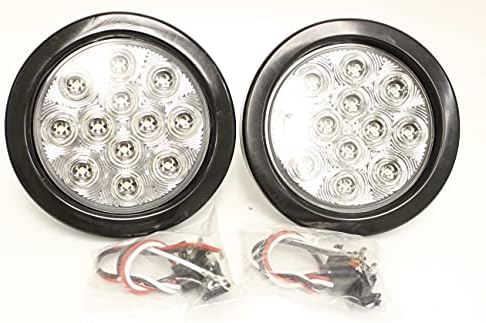 2 crvena 4 okrugla LED kočnica/Stop/Turn/rep Light Kit sa Grommet utikačem Clear Lens KL-25108C-RK