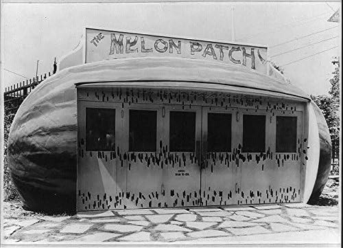 Istorijska otkrića fotografija: flaster dinje,stalak pored puta,oblik dinje,24. Jul 1930., Portland,Oregon