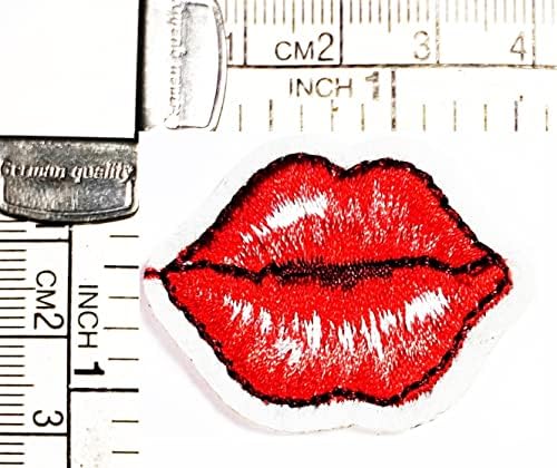Kleenplus 3kom. Mini crvene usne poljubac zakrpe naljepnica Arts Cartoon Patch znak simbol kostim T-Shirt