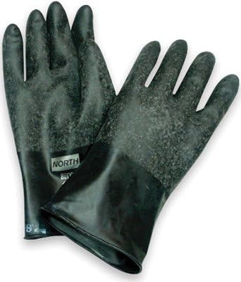 Sjeverni butil serija B161R Crni 11 Butil Nepodržane rukavice otporne na hemikalije - Gruba završetka -