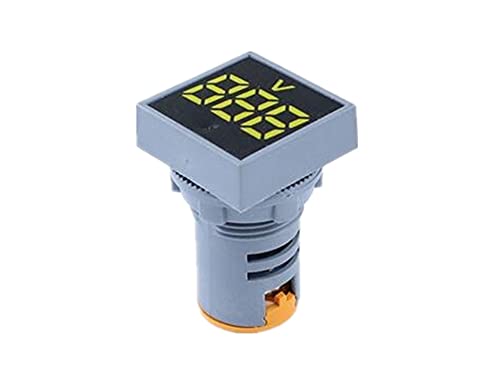 UNCASO 22mm Mini digitalni voltmetar kvadrat AC 20-500V Volt tester za ispitivanje napona Mjerač LED lampica