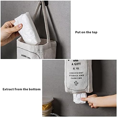 Xeeraang držač plastičnih kesa za posteljinu viseći dozator za reciklažu torba za reciklažu Organizator