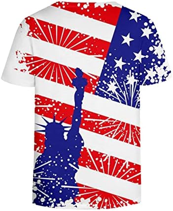 4. srpnja Košulja Ženska dana neovisnosti Nanosi labav V izrez kratkih rukava Američka zastava, otisak četvrtog