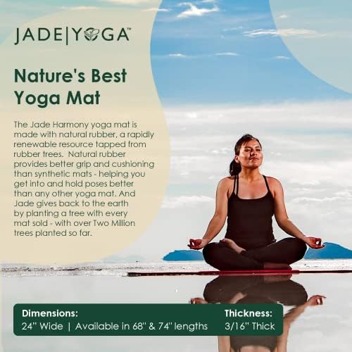 Jadeyoga Harmony joga mat, prirodna guma za vježbanje, izdržljiva i gusta teretana fitnes mat, prostirka