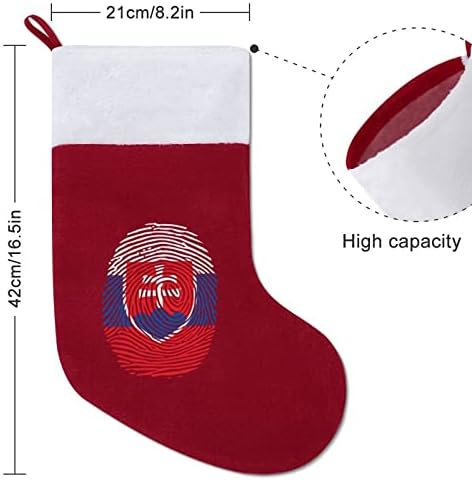 Slovačka Print Finger Christmas Viseći čarapa Slatka Santa čarapa za ukrase Xmas Tree ukrasi pokloni