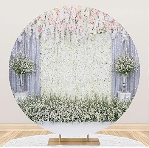 Yeele 7.5x7. 5ft vjenčanje cvjetni zid okrugla pozadina Pink bijela ruža cvijeće svadbeni tuš fotografija