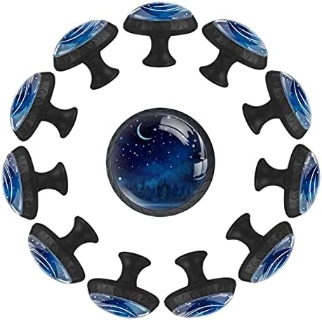 12 komada Antikna svijetla Galaxy Mandala staklena dugmad za Komode, 1,37 x 1,10 u okruglom kuhinjskom ormariću