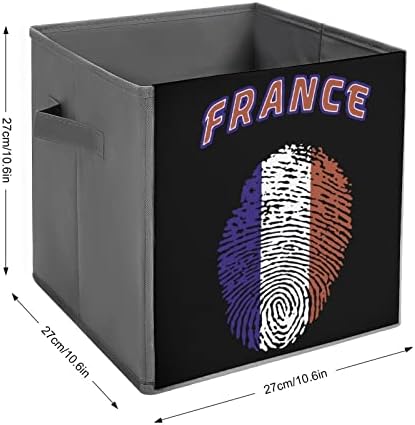 Francuska otiska prstiju Skladišna tkanina za pohranu bin kockica Organizator sklopiva kutija sa ručkama