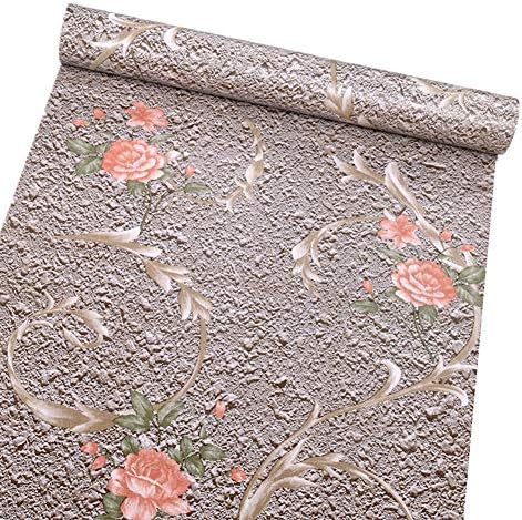 Simplemuji Country Style Brown Floral Waterproof Wallpaper Peel and Stick polica ladica Liner samoljepljiva