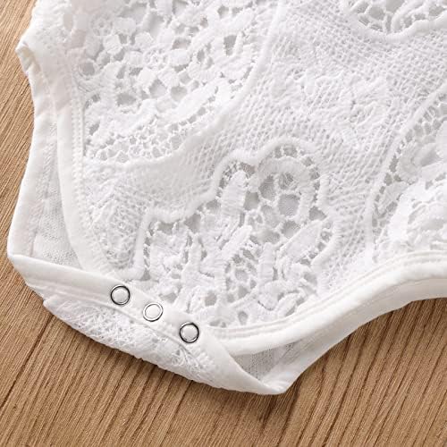 OdaSira Baby Girl Odjeća odjeća za dojenčad bijela čipka za rub + ripped traperice + trake za glavu 3pcs